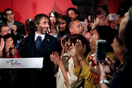 Paris mayoral dissident candidate from La Republique En Marche (LREM) Cedric Villani attends a meeting to announce his candidature in the forthcoming mayoral election in Paris