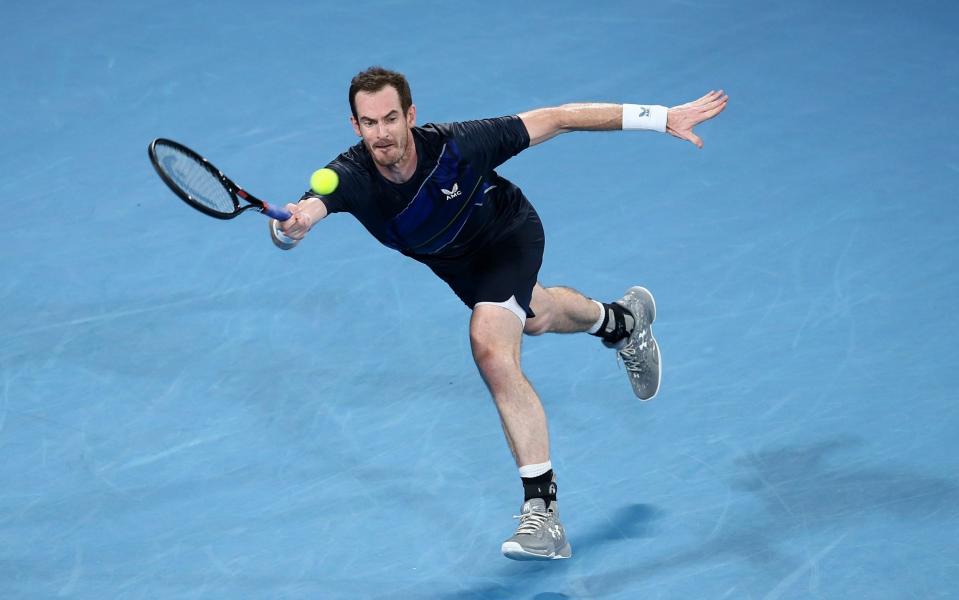 Murray was made to work hard during his two-set defeat to Aslan Karatsev in Sydney  - GETTY IMAGES