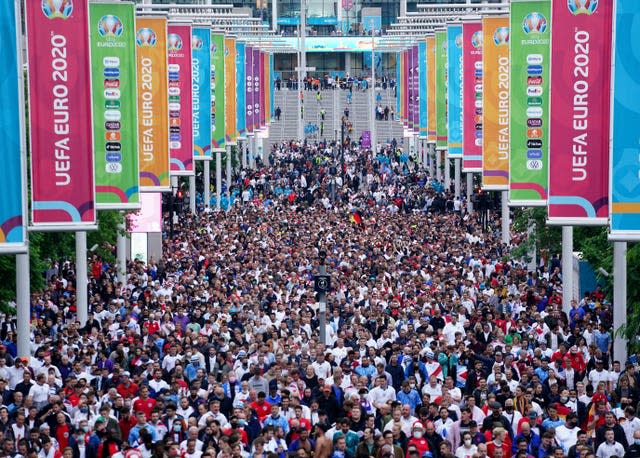 Fans watch England v Germany