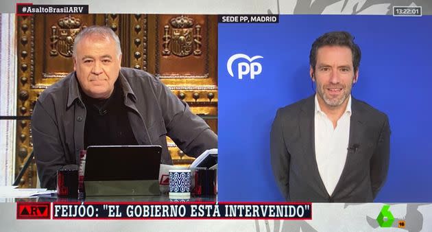 Antonio García Ferreras entrevistando a Borja Sémper (PP) en 'Al Rojo Vivo'