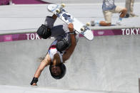 FILE - Sky Brown of Britain competes in the women's park skateboarding finals at the 2020 Summer Olympics, Wednesday, Aug. 4, 2021, in Tokyo, Japan. (AP Photo/Ben Curtis, File)
