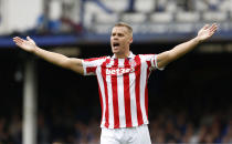 Football Soccer Britain - Everton v Stoke City - Premier League - Goodison Park - 27/8/16 Stoke City's Ryan Shawcross Action Images via Reuters / Ed Sykes Livepic EDITORIAL USE ONLY. No use with unauthorized audio, video, data, fixture lists, club/league logos or "live" services. Online in-match use limited to 45 images, no video emulation. No use in betting, games or single club/league/player publications. Please contact your account representative for further details.