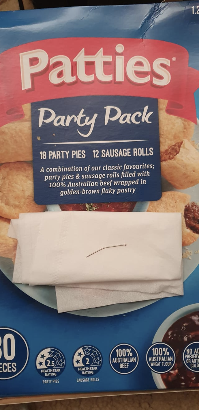 The man's partner shared a photo of the problem pack and the nail online.