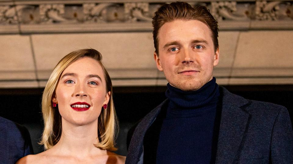 Saoirse Ronan and Jack Lowden attend Scotland's Premiere of Mary Queen of Scots on January 14, 2019 in Edinburgh, Scotland