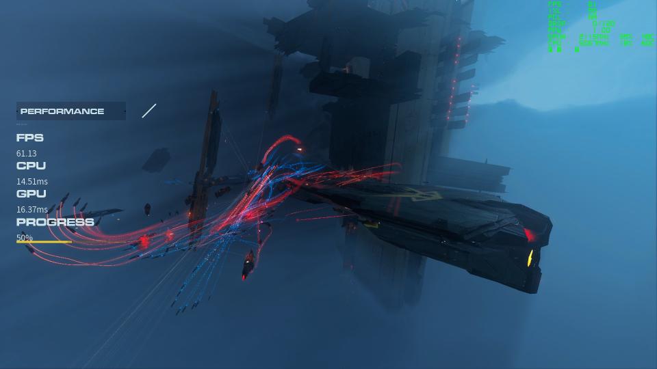 Screenshots of Homeworld 3's built-in benchmark