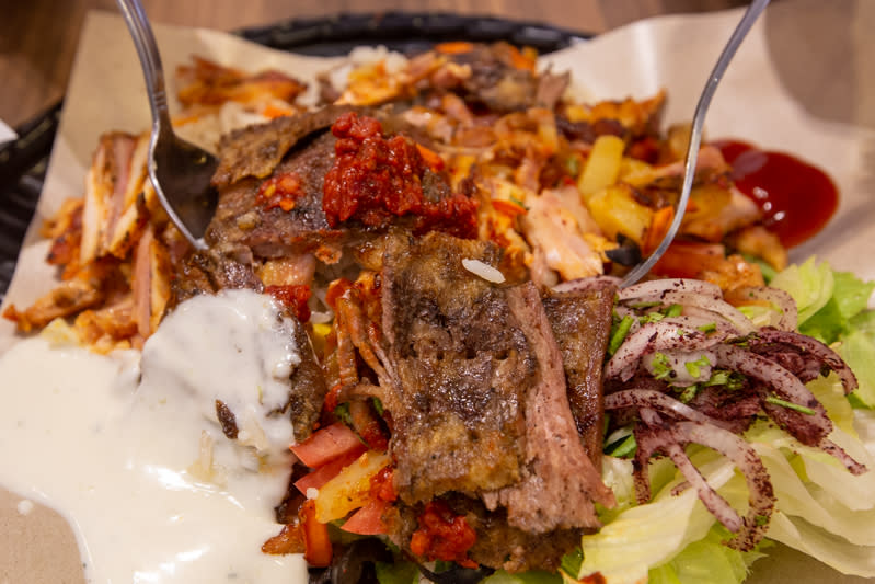 Plate of kebab from Atas Turkish Kebab