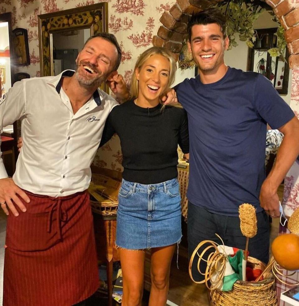 Alice Campello and Álvaro Morata enjoying dinner