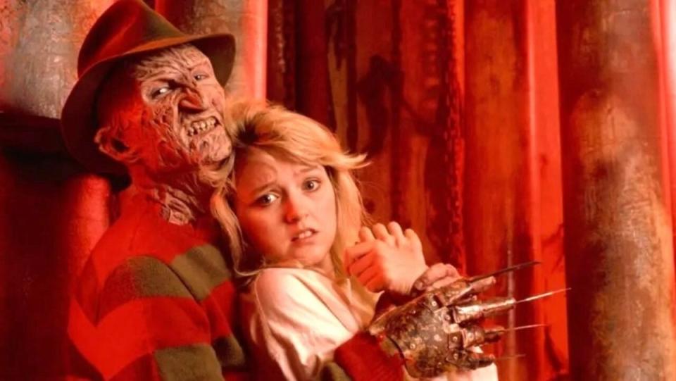 Robert Englund and Tuesday Knight in a promo image for A Nightmare on Elm Street 4: The Dream Master.