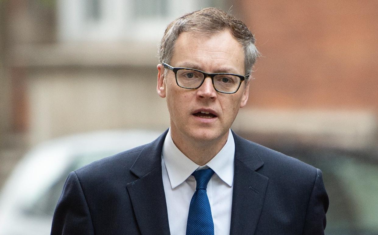 Michael Tomlinson, the minister for countering illegal migration, is pictured this morning in Westminster