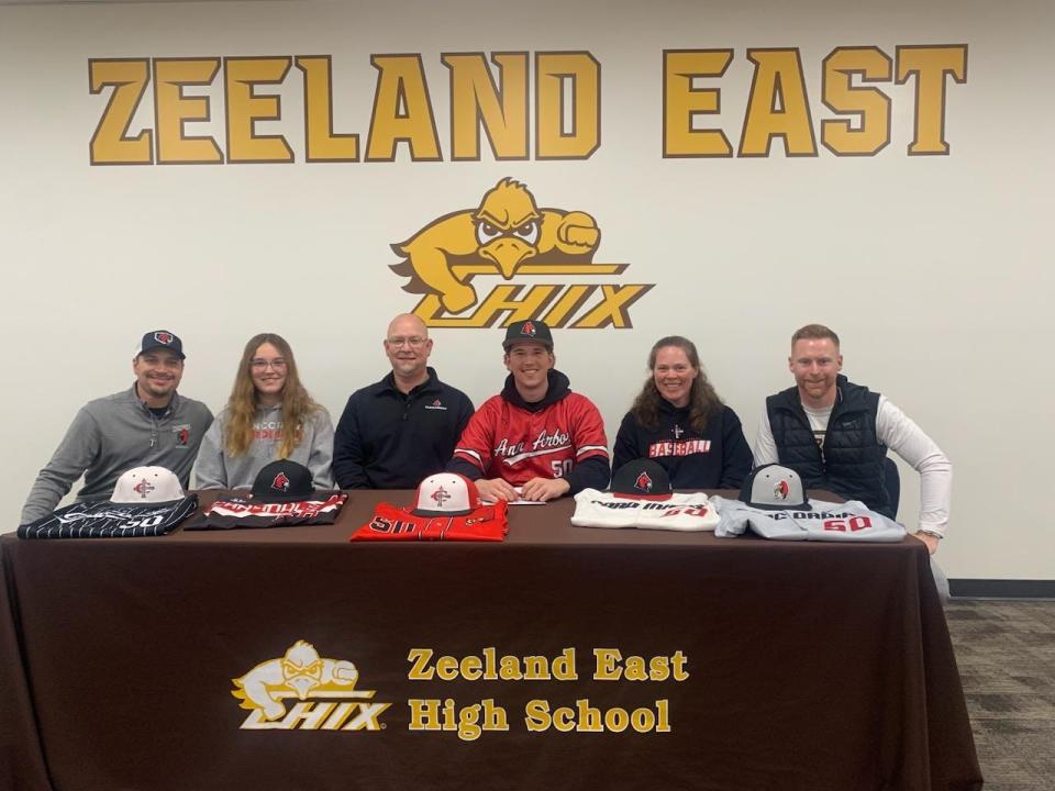 Zeeland East baseball player Brenston Brown signed with Concordia.