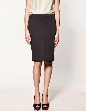 Twill pencil skirt, $35.90