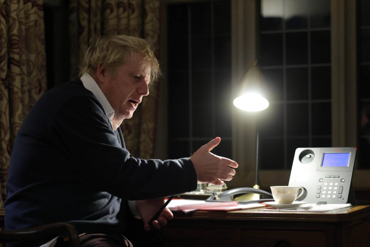 <p>Boris Johnson talks with EU Commission president Ursula von der Leyen</p> (Andrew Parsons / No10 Downing St)