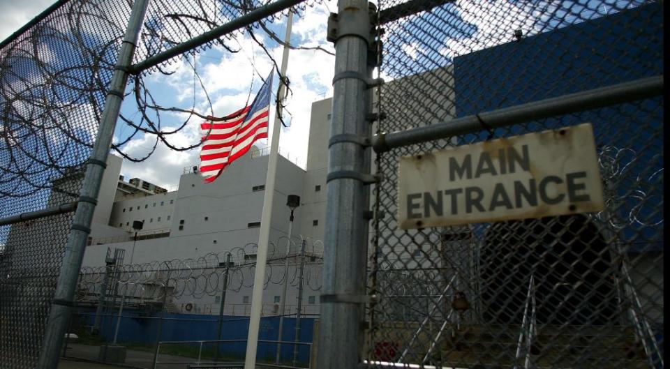 Entrance to the Vernon C. Bain Correctional Center at Rikers Island, in the Bronx. This is the only prison bardge in the US, and is anchored in the South Bronx near Rikers Island. The Bardge handles inmates from medium- to maximum-security in 16 dormitories and 100 cells. (Photo by David Howells/Corbis via Getty Images)
