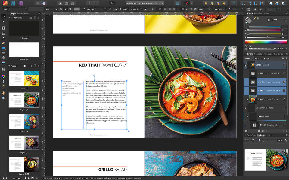 InDesign alternatives: Screenshot from Affinity Publisher