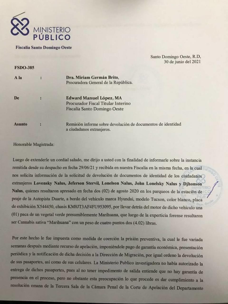 After an inquiry by the Miami Herald and McClatchy Washington Bureau about the Nalus brothers’ arrest, the attorney general for the Dominican Republic finally asked about the case. This is the response of the prosecutor’s office.