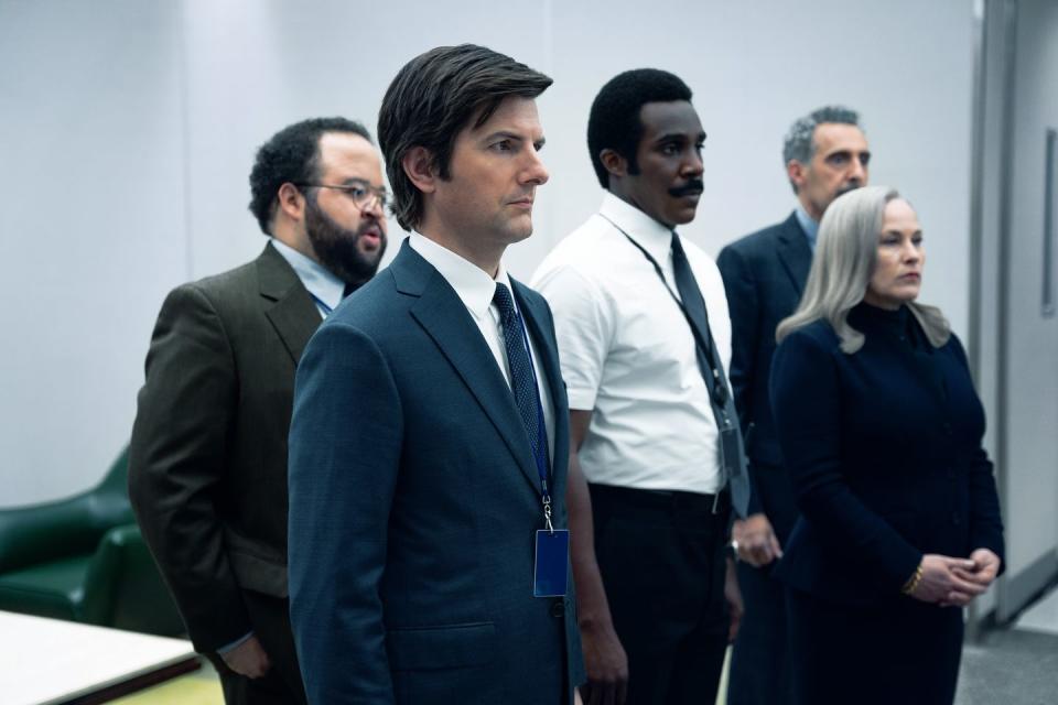 adam scott, patricia arquette, john turturro, tramell tillman and zach cherry, severance, season 1