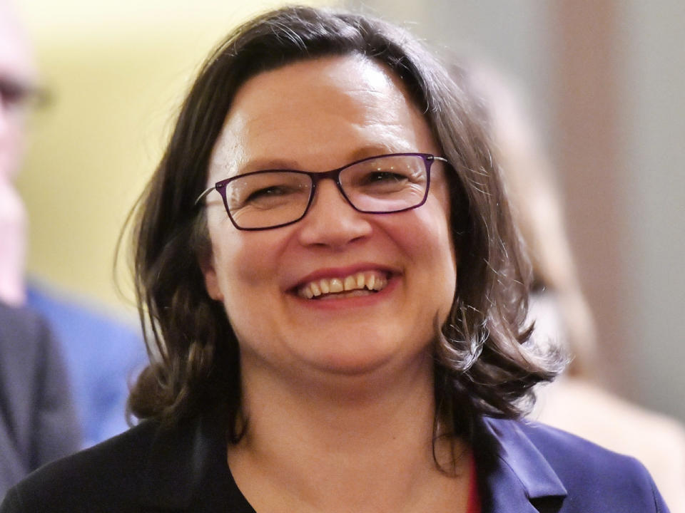 Wird Andrea Nahles die erste SPD-Vorsitzende? (Bild-Copyright: Martin Meissner/AP Photo)