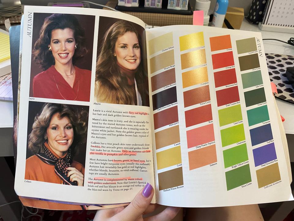 the autumn page of color me beautiful