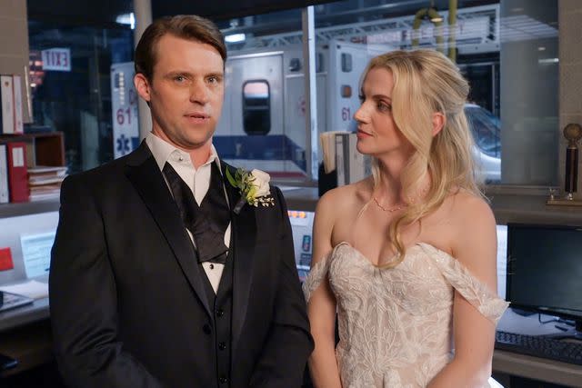 <p>NBC</p> Jesse Spencer and Kara Killmer