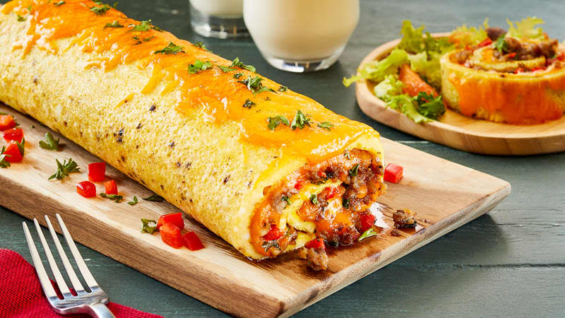 <span><a href="https://www.wisconsincheese.com/recipes/3874/sausage-and-colby-cheese-omelet-roll" rel="nofollow noopener" target="_blank" data-ylk="slk:Colby melts perfectly with eggs. Try this easy but showoff-y Sausage and Colby Cheese Omelet Roll.;elm:context_link;itc:0;sec:content-canvas" class="link ">Colby melts perfectly with eggs. Try this easy but showoff-y Sausage and Colby Cheese Omelet Roll.</a> Credit: <a href="https://wisconsincheese.com/" rel="nofollow noopener" target="_blank" data-ylk="slk:Photo courtesy of Dairy Farmers of Wisconsin;elm:context_link;itc:0;sec:content-canvas" class="link ">Photo courtesy of Dairy Farmers of Wisconsin</a></span> <span class="copyright">Credit: <a href="https://wisconsincheese.com/" rel="nofollow noopener" target="_blank" data-ylk="slk:Photo courtesy of Dairy Farmers of Wisconsin;elm:context_link;itc:0;sec:content-canvas" class="link ">Photo courtesy of Dairy Farmers of Wisconsin</a></span>