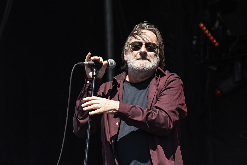 FILE - In this Saturday, Sept. 14, 2019, file photo, John Lyon of Southside Johnny and the Asbury Jukes performs during KAABOO 2019 at the Del Mar Racetrack and Fairgrounds in San Diego. New Jersey rock royalty was onstage Sunday, Oct. 27, 2019, in the state’s musical cradle as rocker Jon Bon Jovi brought soulful crooner Southside Johnny Lyon with him into the New Jersey Hall of Fame. (Photo by Amy Harris/Invision/AP, File)
