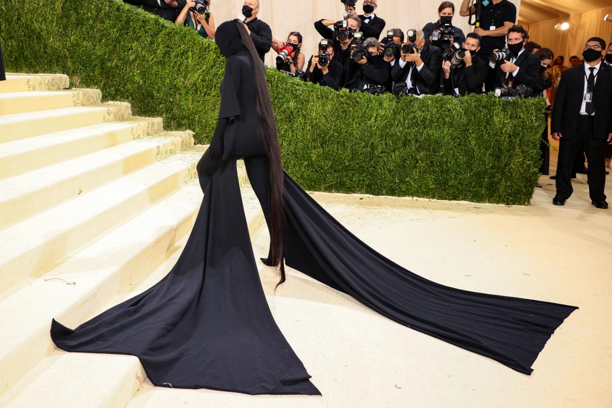 Kim Kardashian West attends The 2021 Met Gala Celebrating In America: A Lexicon Of Fashion at Metropolitan Museum of Art on Sept. 13, 2021 in New York.