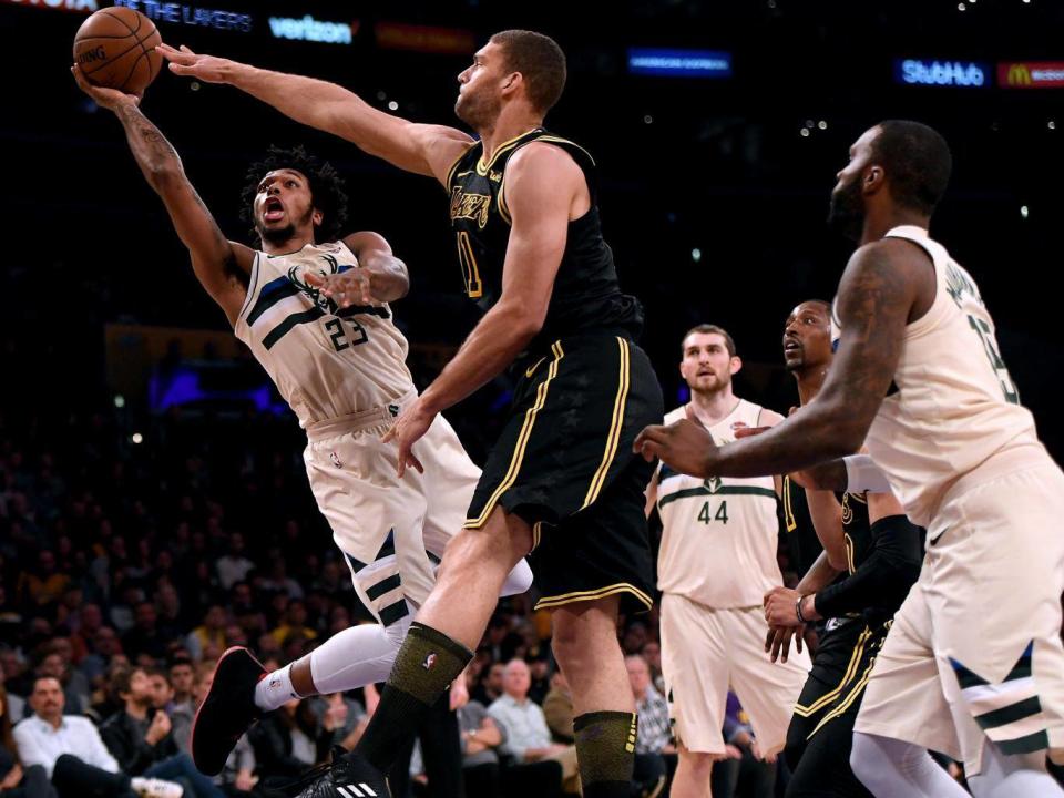 Sterling Brown in action for the Bucks against the LA Lakers (Getty)