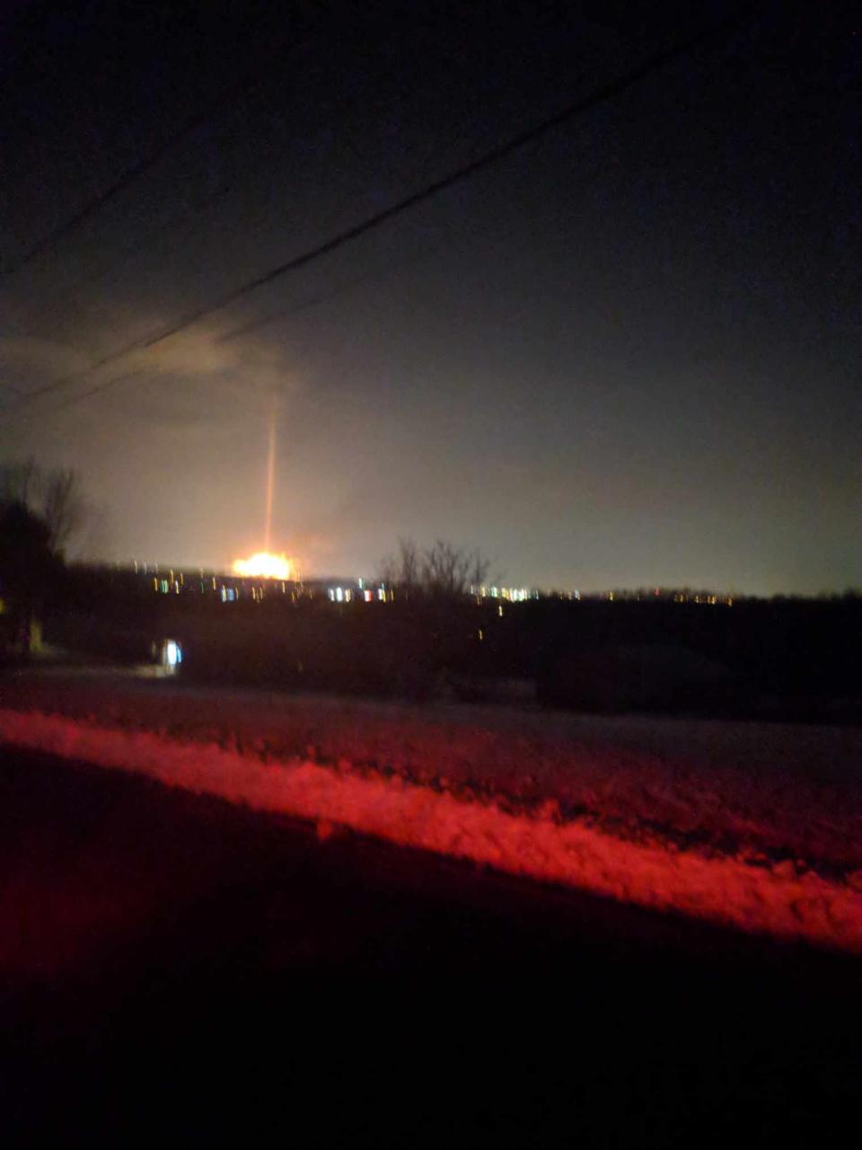 This photo taken by Stark County resident Travis Secrest in 2018 is of a flare at the Marathon Petroleum refinery on Gambrinus Avenue SW in Canton Township.