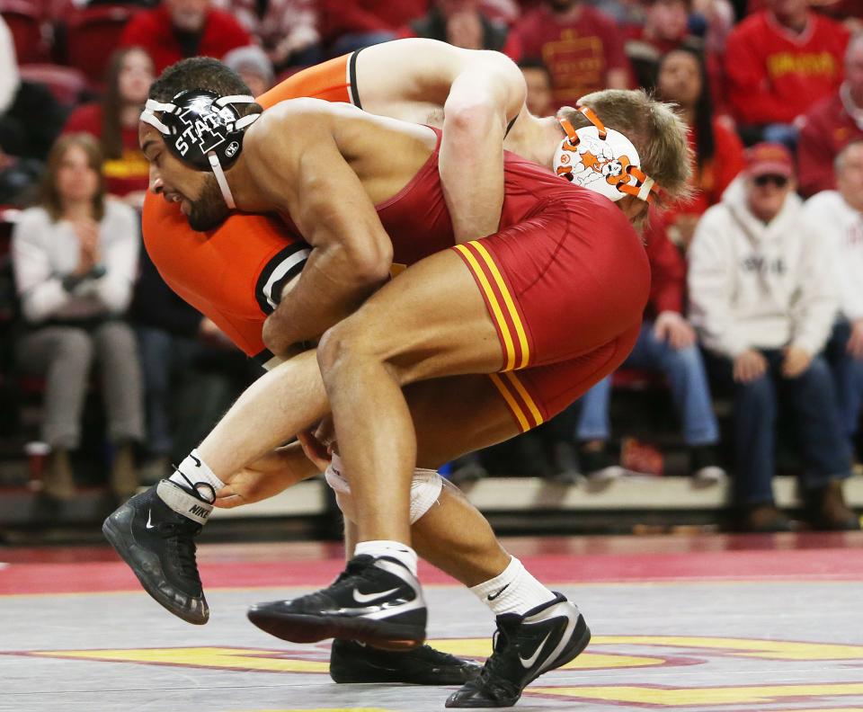 Iowa State's Marcus Coleman reached the finals at 184 pounds at the Big 12 Championships on Saturday.