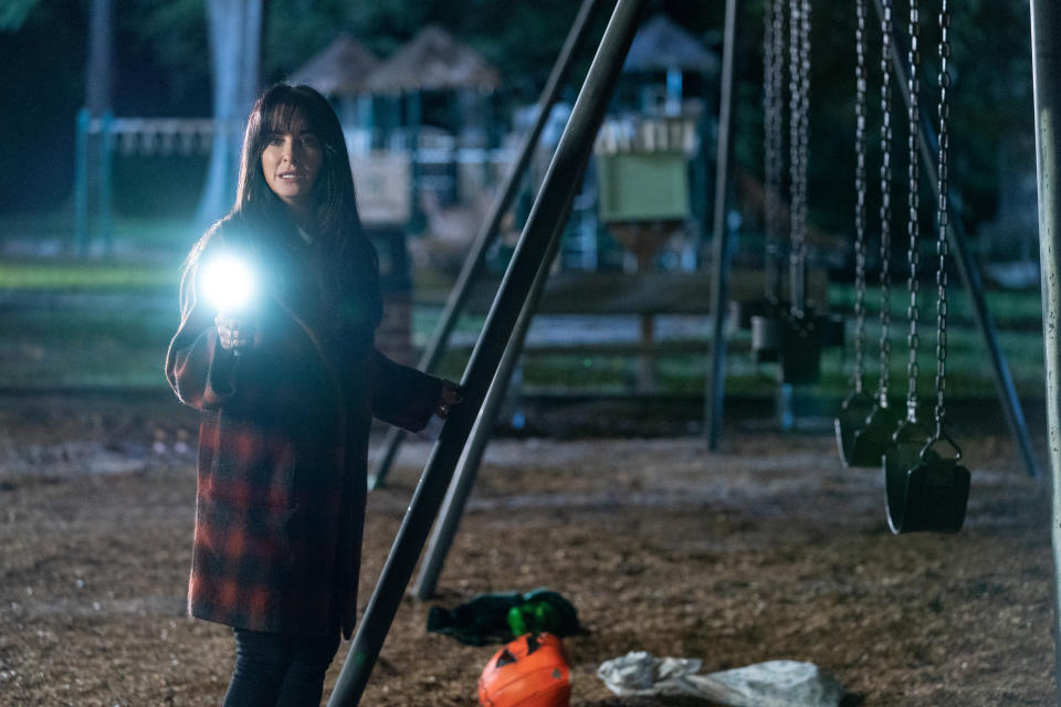 Kyle Richards as Lindsey in Halloween Kills, directed by David Gordon Green.<span class="copyright">Photo Credit: Ryan Green/Univers—© 2021 UNIVERSAL STUDIOS. All Rights Reserved.</span>