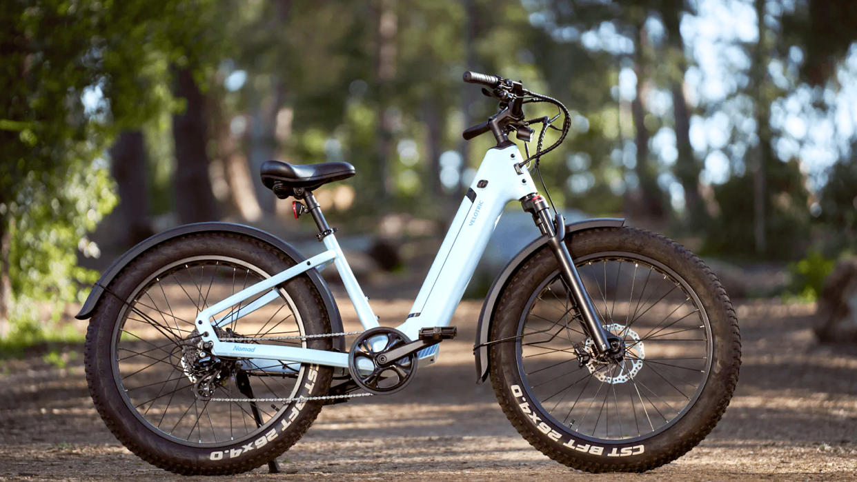  Velotric Nomad 1 sitting outside in park. 