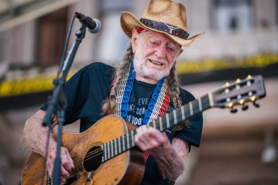 Musician Willie Nelson performs during the Georgetown to Austin March for Democracy rally on July 31, 2021 in Austin, Texas. (Photo by Brandon Bell/Getty Images)