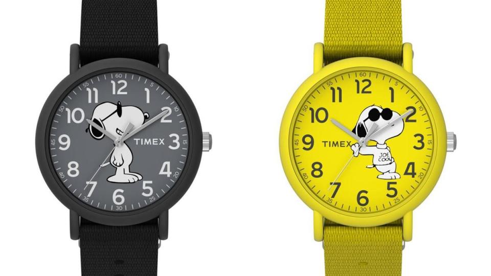 TIMEX X Peanuts- Weekender 34mm手錶，錶徑34mm、USD 45（約NT$ 1,400）