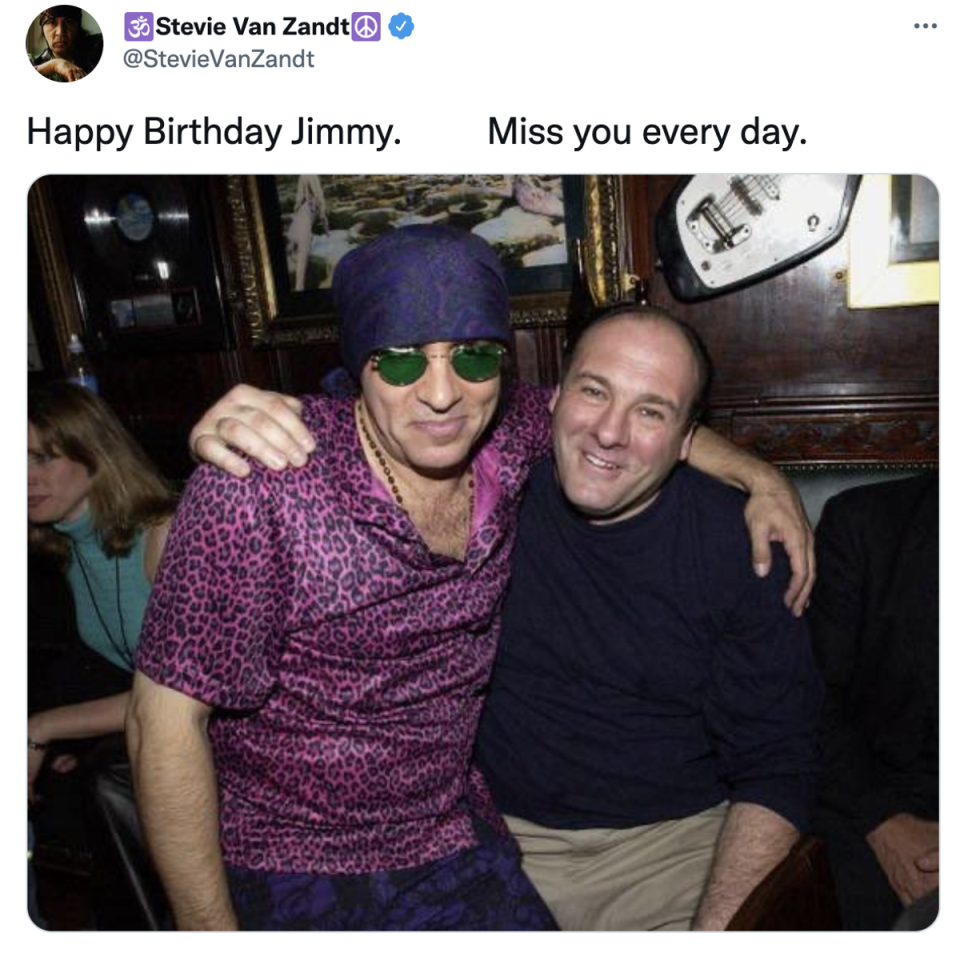 Van Zandt posts a tribute to James Gandolfini (Steve Van Zandt (Twitter))