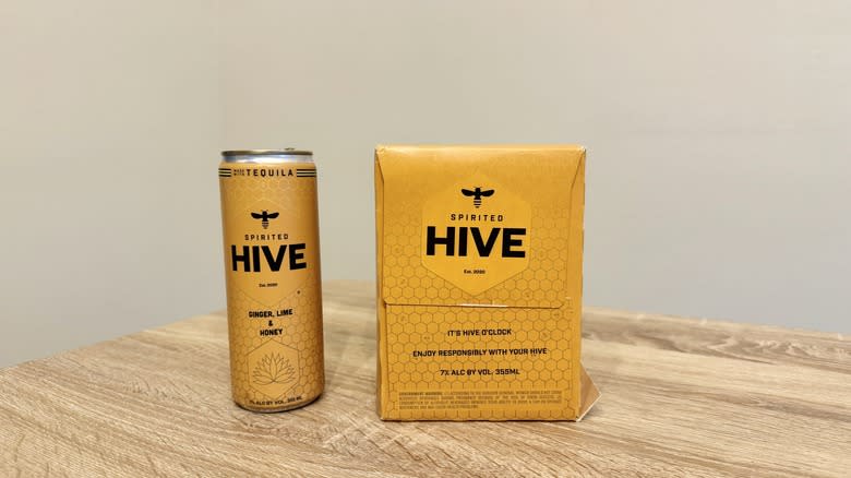 Spirited Hive can and box