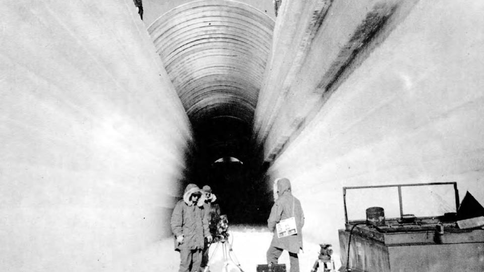 U.S. soldiers within the icy catacombs of Camp Century, an Arctic military base in Greenland. (U.S. Army)