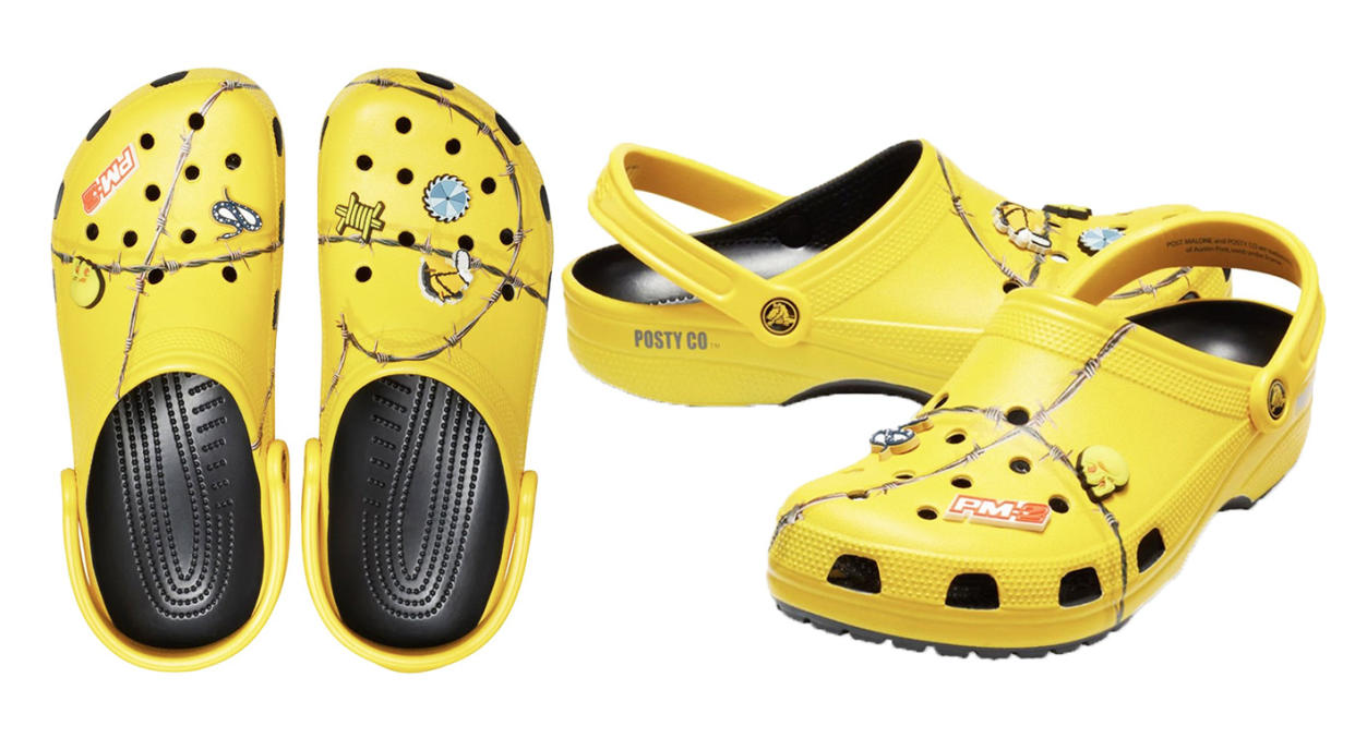 The Post Malone Crocs sold out in less than ten minutes online. [Photo: Getty]