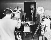 <p>The cameras get set in place for the 1st Annual Primetime Emmy Awards, which were held at the Hollywood Athletic Club on January 25, 1949.</p>