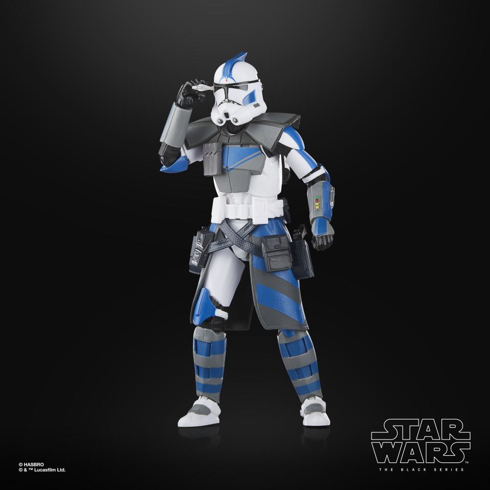 Star Wars The Black Series Arc Trooper Fives posed against a dark background