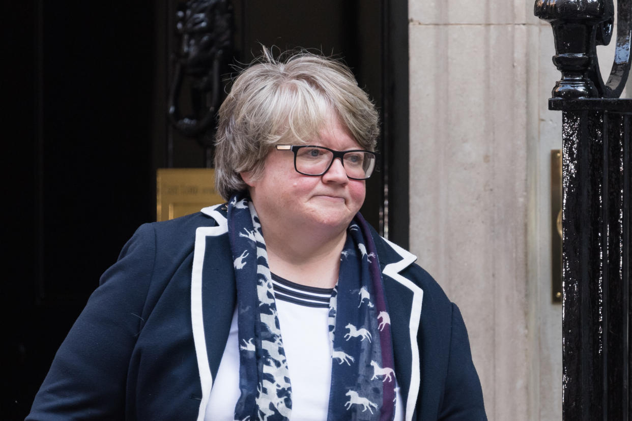 LONDON, UNITED KINGDOM - SEPTEMBER 07, 2021: Secretary of State for Work and Pensions Therese Coffey leaves Downing Street in central London after attending the first in-person Cabinet meeting this year following the return of Parliament after summer recess on September 07, 2021 in London, England. (Photo credit should read Wiktor Szymanowicz/Barcroft Media via Getty Images)