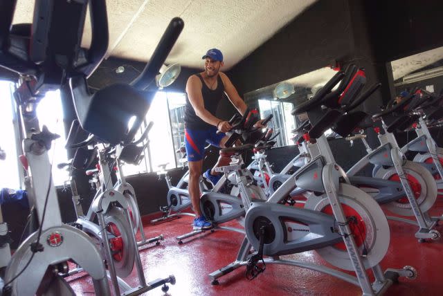 Sandro, a spinning instructor, makes a better living than most Cubans. <span class="inline-image-credit">(Ana Campoy)</span>