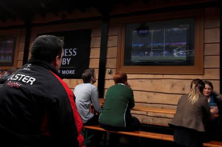 People watch the Rugby World Cup in Lavery's Bar in Belfast Northern Ireland, October 11, 2015. REUTERS/Cathal McNaughton