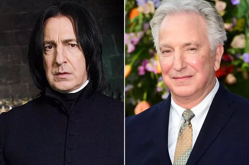 Photo of Alan as Snape and photo of Alan at premiere