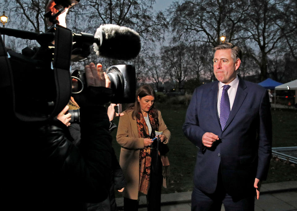 Graham Brady, Chairman of the Conservative Party 1922 Committee, speaks to the media after announcing that the Conservative Party will hold a vote of no confidence in the prime minister (Reuters)