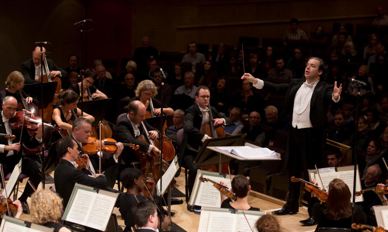 <span>Juanjo Mena conducts the BBC Philharmonic.</span><span>Photograph: Jon Super</span>