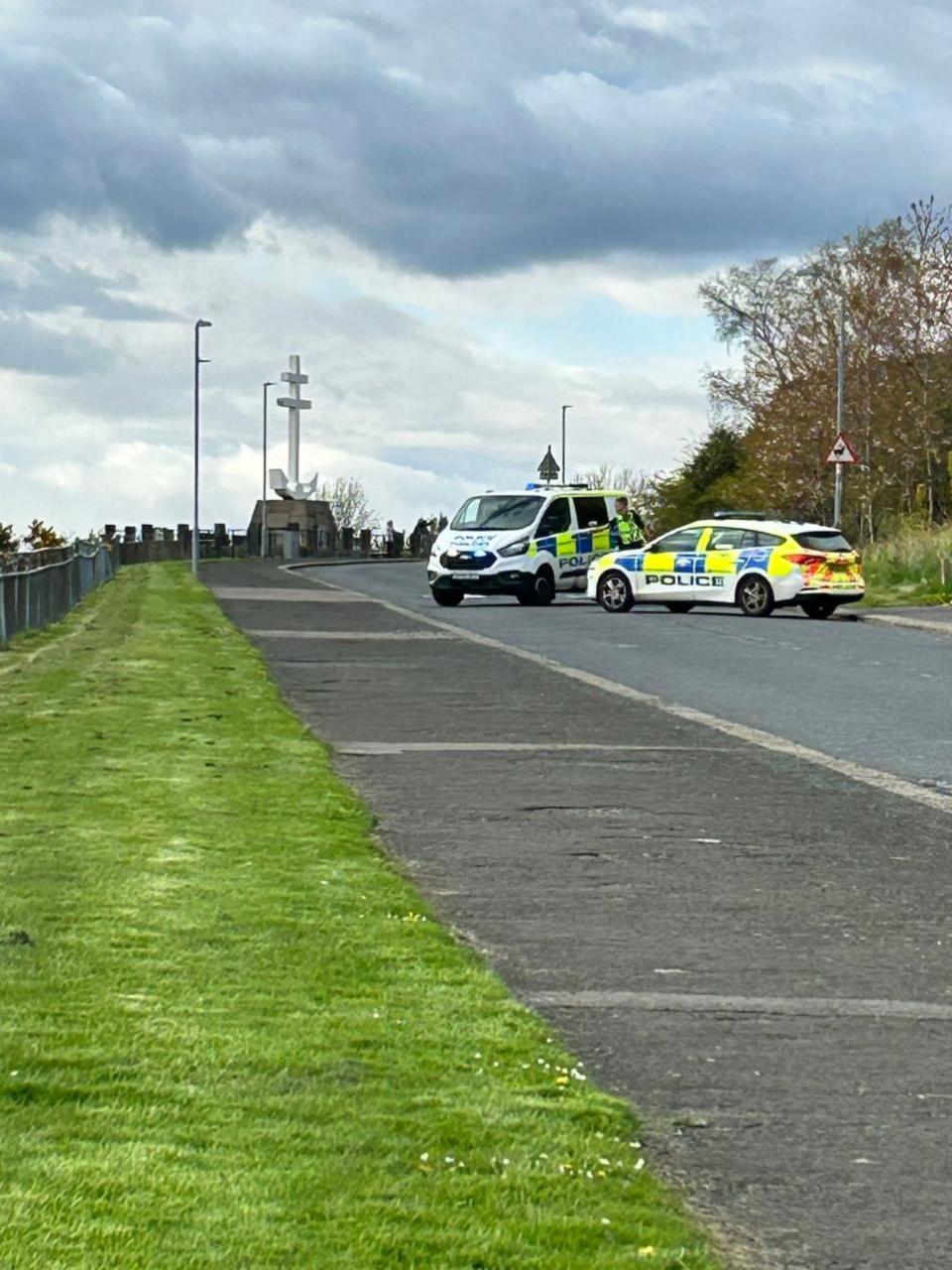 Greenock Telegraph: Police seal off Lyle Hill after boys become stuck on hillside.