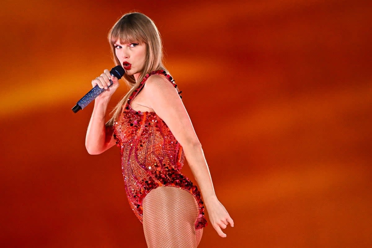 Taylor Swift performing in France in May, 2024 (AFP via Getty Images)