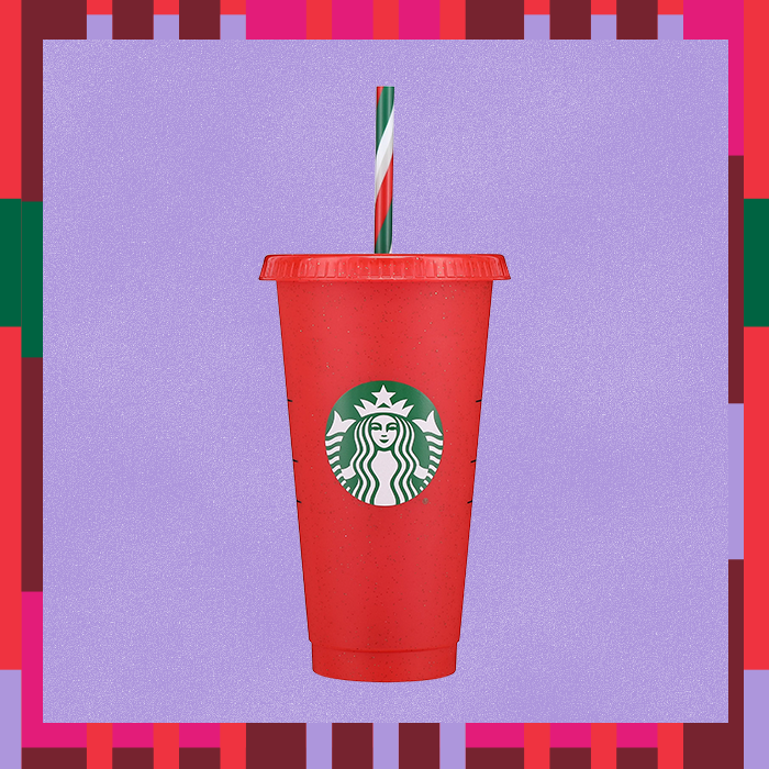 The Glitter Red Reusable Cup, part of the Starbucks holiday cup lineup.