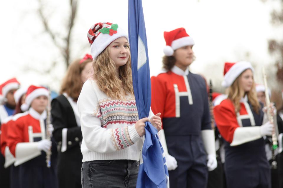 The White House Heritage High School Marching Band performs in the White House Christmas Parade on Saturday, Dec. 4.
