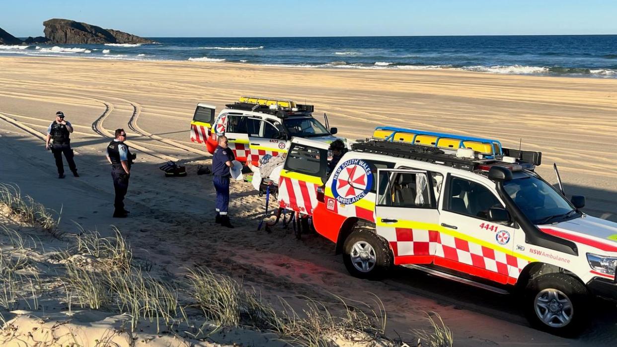 Assignment Freelance Picture Two men have been rescued by NSW Ambulance after their boat was
 overturned by a rogue wave off Port Macquarie. AISLING